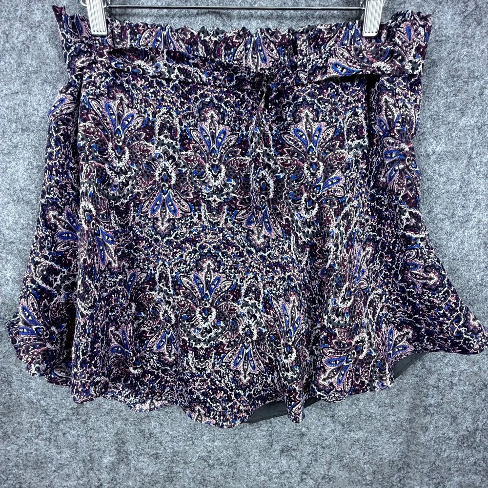 Joie Skirt Womens Small Multicolor Paisley Print Belted Ruffles Casual Flirty